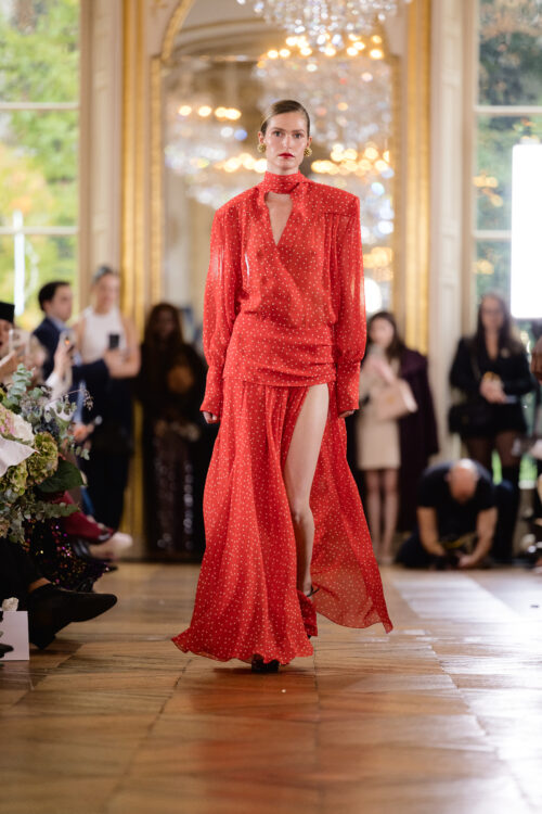 Red Polka-Dot Top and Skirt Set