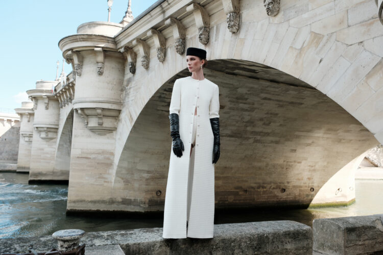 Ivory Textured Long Coat with Matching Crop Top and High-Waist Shorts