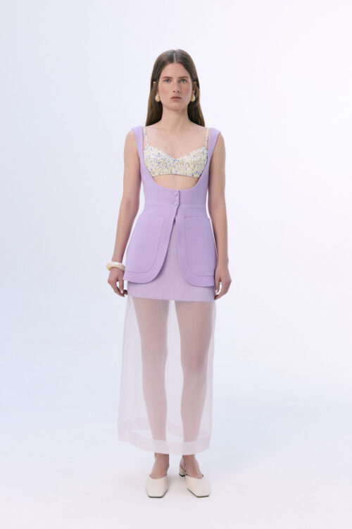 Purple three-piece suit