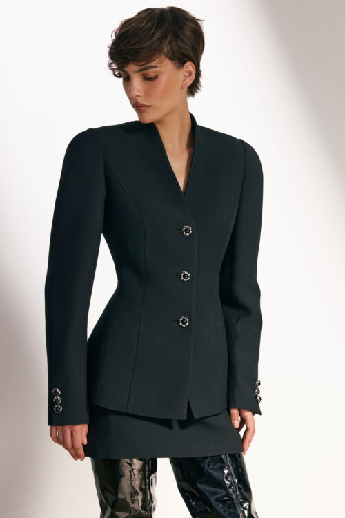 Black Blazer and Mini Skirt Suit