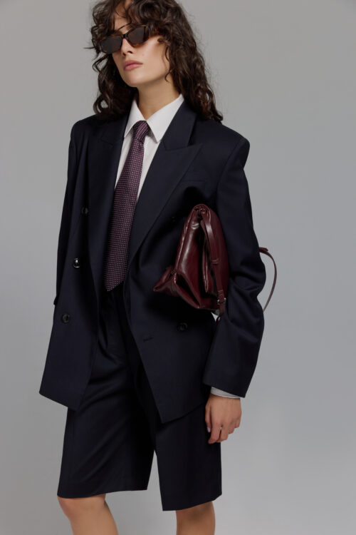 Dark Bermuda Suit with Silk Tie
